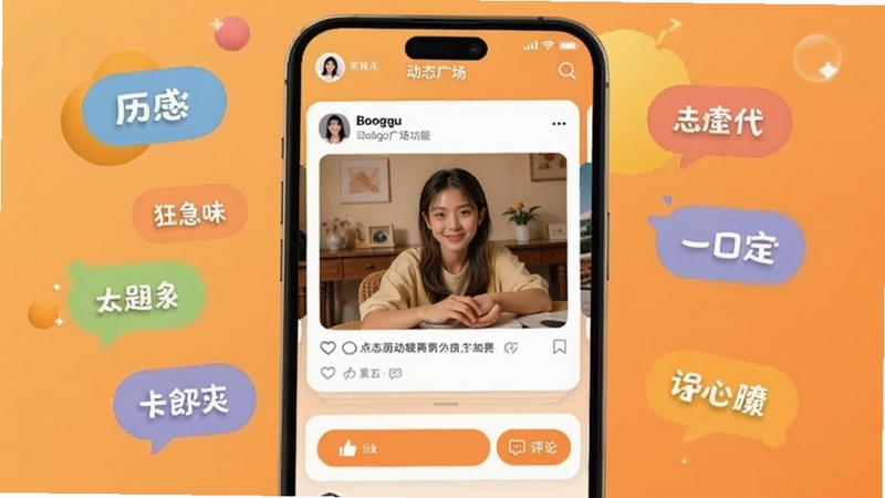 �㵽 ��̬�㳡���ܽ��棬�ֻ���Ļ��ʾͼ�Ķ�̬��Ƭ�͵������۰�ť������Ϊůɫ������Χ�г������Ȥ��ǩƯ����Booguģ�����ɣ������罻������Χ
