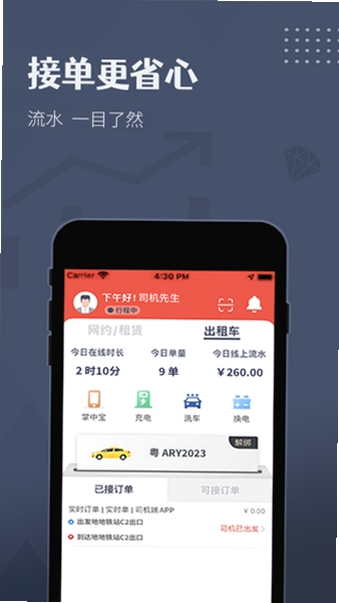 如约出行司机 收入统计 界面