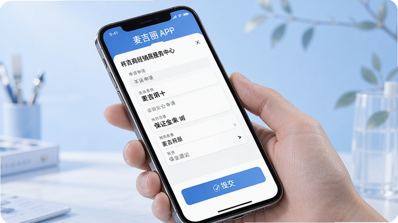 ���������̷�������APP��֤���˻�����ҳ�棬�ֻ���Ļ��ʾ����������ύ��ť������Ϊ�����ɫ����ͻ����������