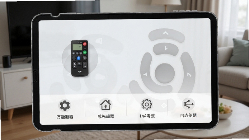 家用万能遥控器简洁无广告的主界面设计展示遥控器图标和功能入口
