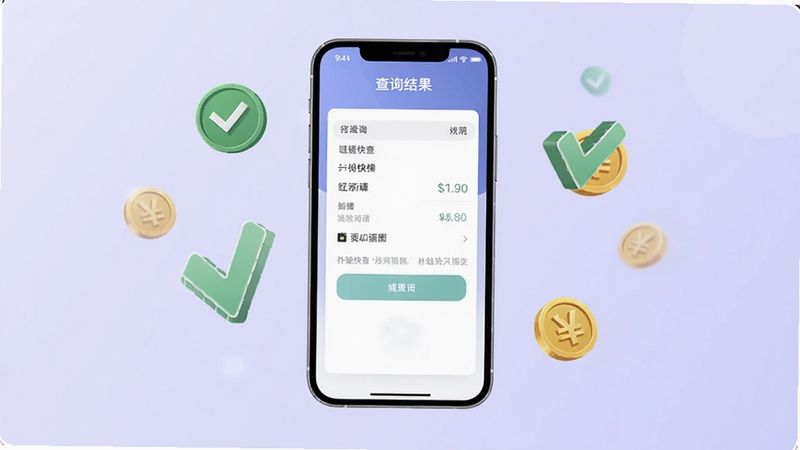 ����һ����鵽�˲�ѯ��������ͼ���������ֻ���Ļ��ʾ��ѯ���ҳ�棬����Ϊ����ɫ���䣬�ֻ�λ�ڻ������룬��Χ�жԹ�����ͼ���׺���������ֱ��