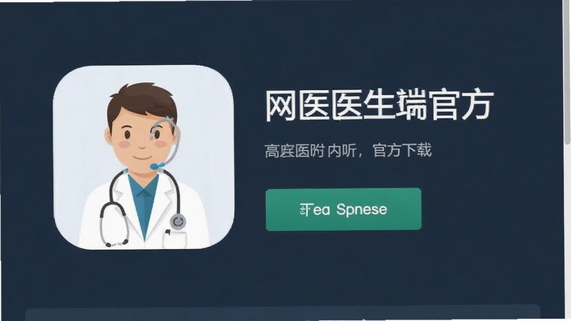 网医医生端官方下载页面截图,展示应用图标与下载按钮,界面简洁可信