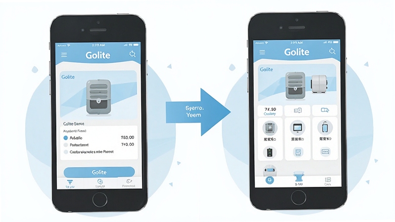 GoLite ��װʹ�ò���ʾ��ͼ�������Ϊ���������֣����Ϊ�ֻ���װ����ʾ�⣬�Ҳ�Ϊ GoLite Ӧ�������棻������ñ�ƽ���廭�����ɫ��ǳ������ɫ��ǳ��Ϊ�������������м�ͷ�������ߴӰ�װ��ʹ�ã�������࣬�ʺ���Ϊ�̳���ͼ������ϸ��
