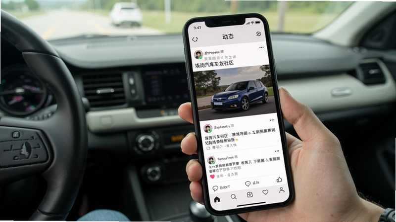 埃尚汽车车友社区互动界面 用户发布动态 评论点赞 手机社交场景