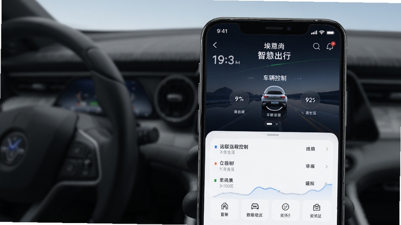 埃尚汽车 智慧出行 车联生活 手机应用界面 车辆状态 远程控制 资讯社区
