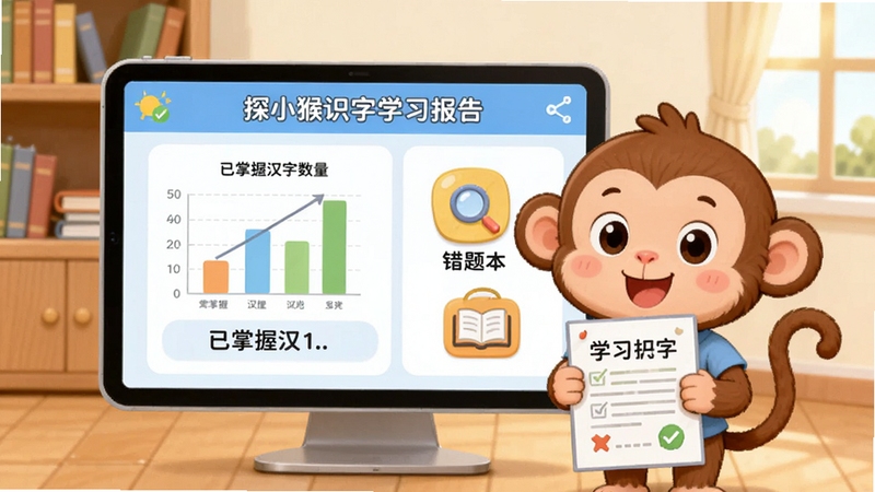 ̽С��ʶ��ѧϰ����ҳ�棬��Ļ����ʾѧϰ����ͼ���������պ��������ʹ��Ȿͼ�꣬��ͨС�����ųɼ������������鷿�������������������ʺ�չʾѧϰ��������