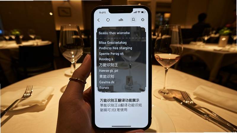����ʶ�������빦��չʾͼ���ֻ���Ļ����ʾӢ�Ĳ˵���ɨ����·��������ķ��룬������������������ůɫ�����������
