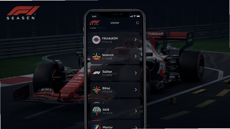 F1������������չʾȫ������վ�б����ֻ���Ļ���������и�վ������Ƭ����������������������ڣ�����Ϊ��ɫ�������⣬����������