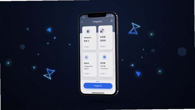 Antigravity ����������ȫòչʾ����������Ϊ�ֻ���Ļ��������ɫ���䱳��֮�ϣ���Ļ�ڳ��ּ��Ŀ�Ƭʽ���ܲ�������ɫ������ť�����������׺���󼸺ι�㣬������ɾ��ִ������� Boogu ģ������