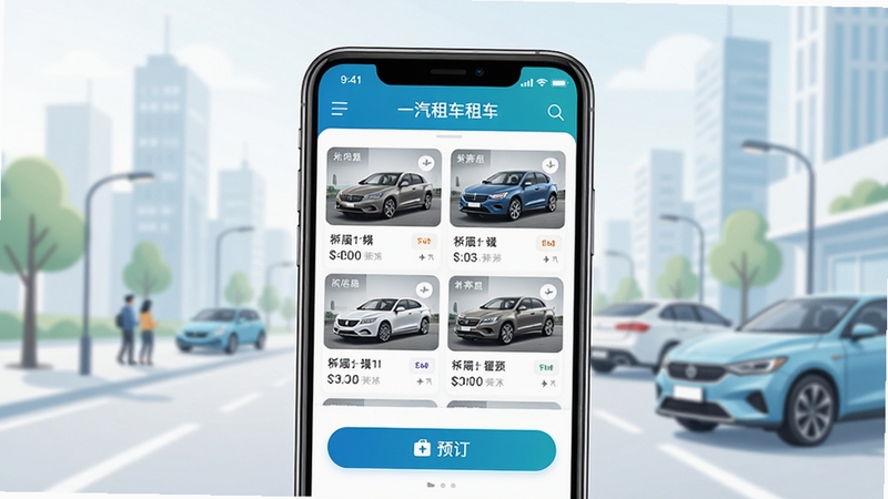 һ���⳵Ӧ����ҳ����չʾ����������Ϊ�ֻ���Ļ�ڳ����⳵ƽ̨���棬���������б���Ԥ����ť������Ϊ���ĳ��г��г���������Ԫ�أ�����������������ͻ���������Ĺ���ȫò