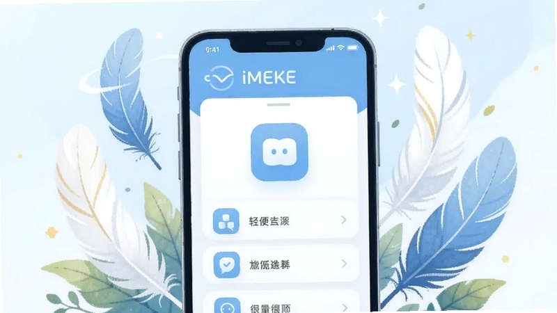 iMEKE���������ͼ���廭������չʾһ�������ֻ���Ļ�ڳ�������Ӧ�ý��棬��Χ������ë����ҶԪ���������ͺģ���ɫ��ǳ���Ͱ�ɫΪ��������������