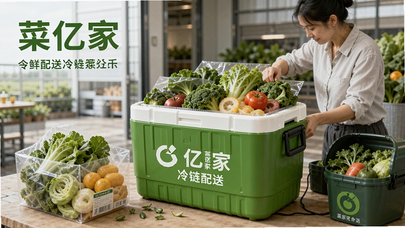 菜亿家冷链配送保温箱生鲜包装场景图