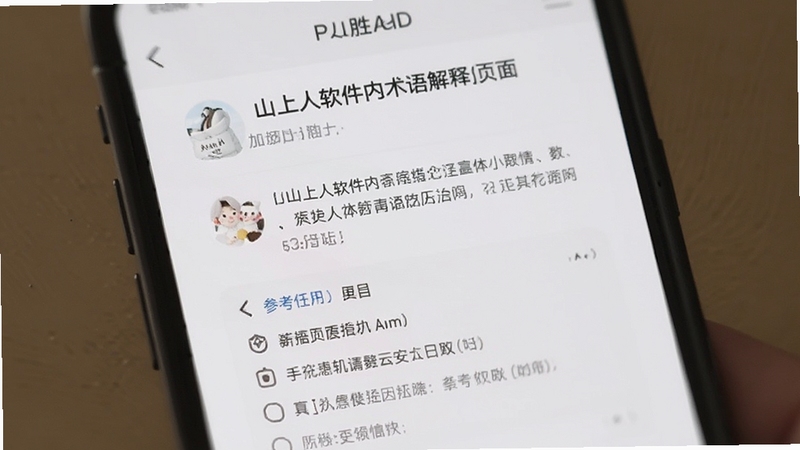 山上人软件内术语解释页面,界面展示文字说明与参考条目,背景柔和,适合手机阅读