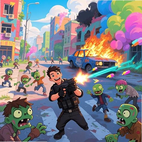 Zombie Tsunami zombie running game cartoon city street
