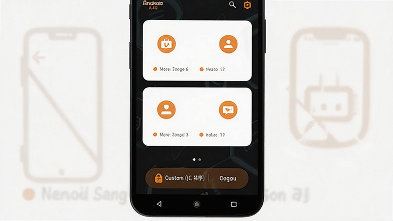 Black Android ��ݹ�����ڽ��棬�ֻ���Ļչʾ���߿�Ƭ���Զ�������ť����ɫ�������Գ�ɫ��׺ͼ�꣬���岼�ֽ����������� Boogu ģ������