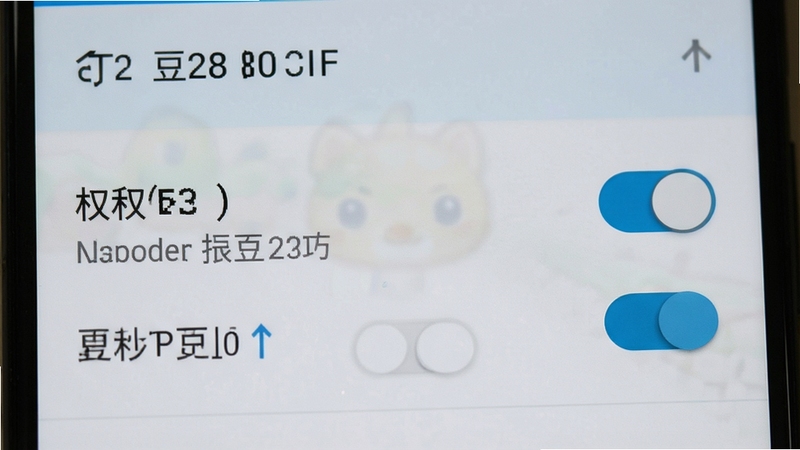 豆豆软件安装设置界面示意,安卓手机设置页面特写,权限开关清晰可见,浅灰背景,界面元素简洁,教程风格配图