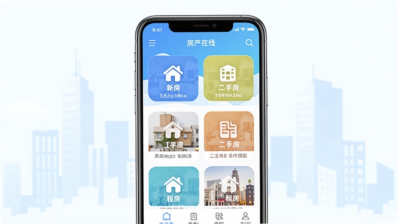��������app�ٷ����������չʾ����������Ϊ�ֻ���Ļ���ַ�������Ӧ����ҳ�������·������ַ����ⷿ�������ͼ�꣬����Ϊ����ǳɫ���н�����Ӱ����������ˬ�ִ�������Booguģ������
