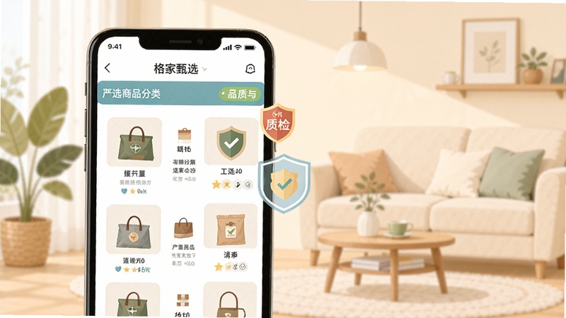 �����ѡӦ�ý���չʾ��ѡ��Ʒ������Ʒ�ʱ�ǩ�ı�ƽ���廭��񣬻�������Ϊ�ֻ���Ļ�е���Ʒ�б����ʼ��ʶ������Ϊǳ��ɫ�Ӽҳ�������͹��ߣ�ϸ������