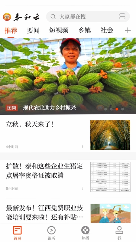 泰和云 本地资讯 界面