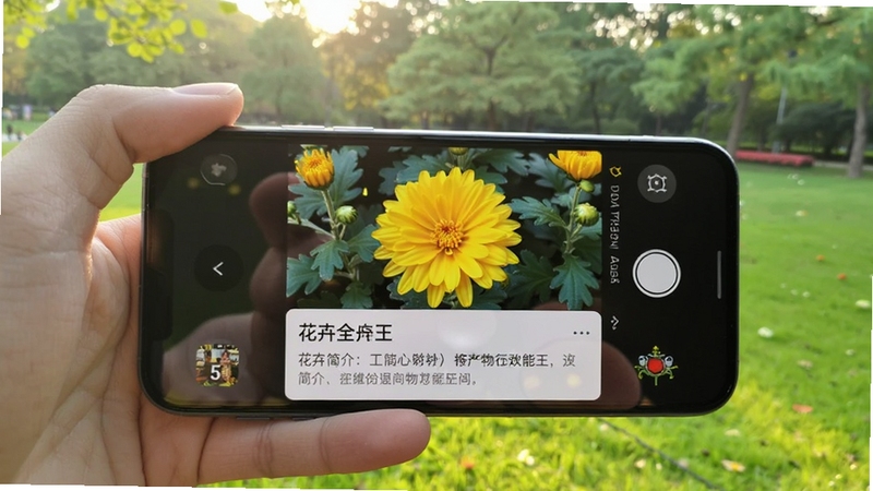 ����ʶ��ȫ����Ӧ�ý�����д���ֻ���Ļ��ʾһ���ɫ�ջ���ʶ������Ƭ����Ƭ���л������ƺͼ�����֣��ֻ���һֻ�ֺ����ճ֣������ǹ�԰�ݵ����黯������������͸����Ҷ�γɹ�ߣ�������дʵ����