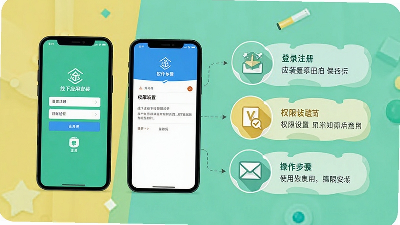 ��;����Ӧ�ð�װ��ʹ�ò���ʾ��ͼ���ֻ���Ļչʾ��¼ע��ҳ����Ȩ�����ý��棬�Ա����м��Ĳ�������ͼ�꣬�������ƽ������ɫ��ˬ