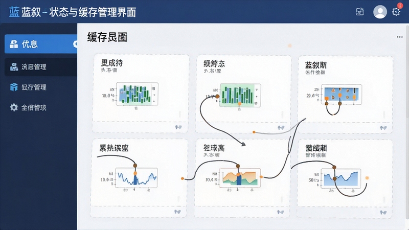 蓝叙运行状态与缓存管理界面示意图