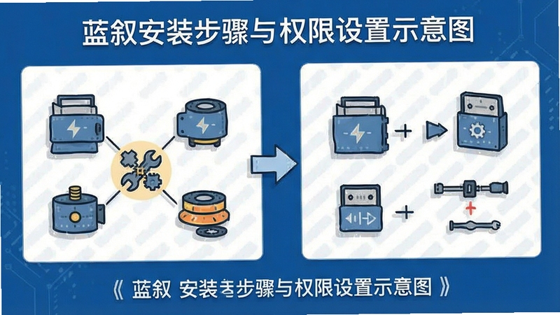 蓝叙安装步骤与权限设置示意图