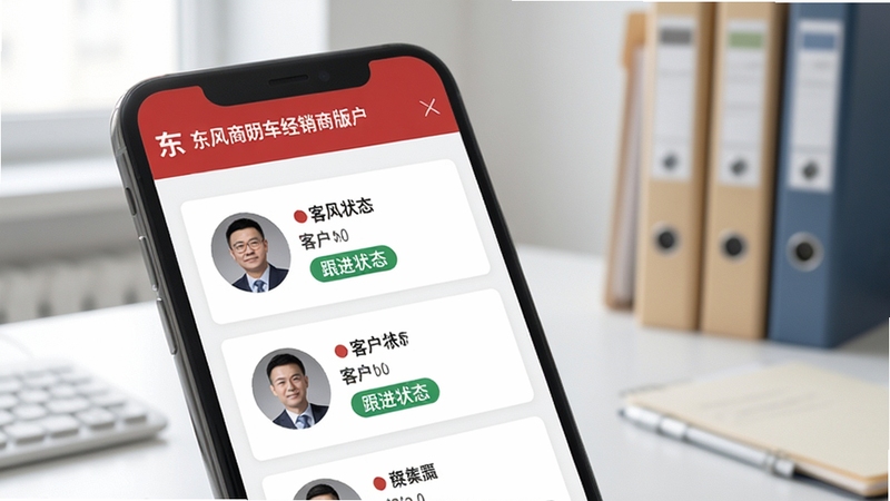 �������ó������̰�ͻ������������棬�ֻ���Ļ��д����Ƭʽ�б�չʾ�ͻ�ͷ�������״̬��ǩ������Ϊ���칫�������ļ��У�������ͣ�����дʵ���