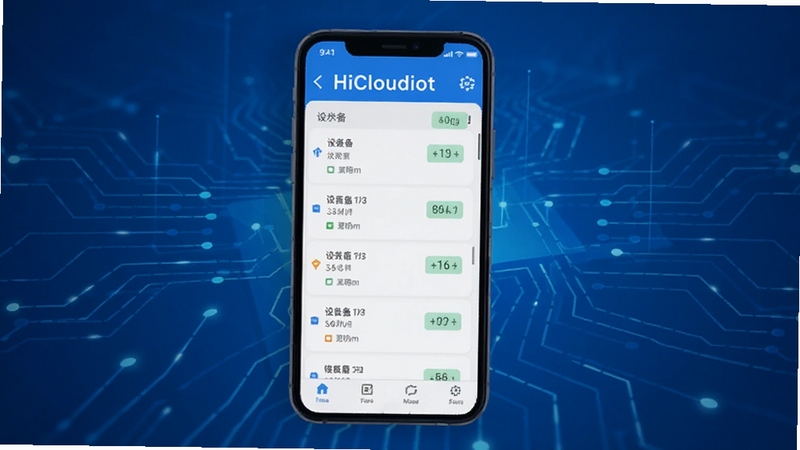 HiCloudiot �豸��������չʾ���ֻ���Ļ�г����豸�б���״̬��ǩ����ɫ�Ƽ��б���������ƽ�����