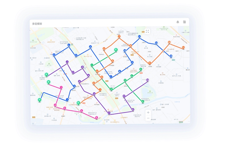 全域地图导航路线规划界面