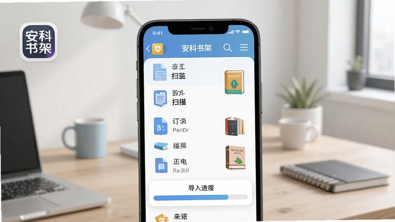 ������ܱ��ص��빦��չʾ���ֻ�������ʾ�ļ�ɨ���б��뵼�������������Ϊ�������滷���������а����������Ӧ��ͼ�����鼮�ļ�ͼ�꣬����ִ���ƽ��