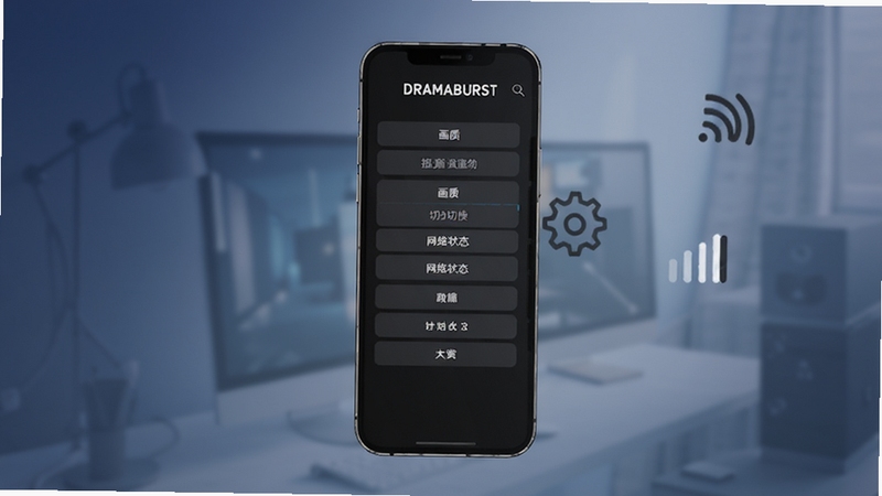 DramaBurst�������ý���ʾ��ͼ���ֻ���Ļչʾ�����л�ѡ��������״̬��ʾ����������ɫ����Ϊ������ť�������룬�����Ҳ��м��ĳ���ͼ�����źű�ʶ������Ϊ��͵��������䣬������רҵ������ͻ�����ò�������