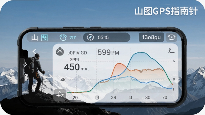 ɽͼGPSָ���뺣�β������棬�ֻ���Ļ��ʾ���θ߶���ֵ����ѹ����ͼ������Ϊѩɽ���ɽ�߼�Ӱ���������ϽǱ�עɽͼGPSָ���������������Ƽ��У��ʺ�Booguģ������