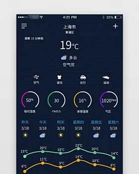 远行天气 手机 界面 截图