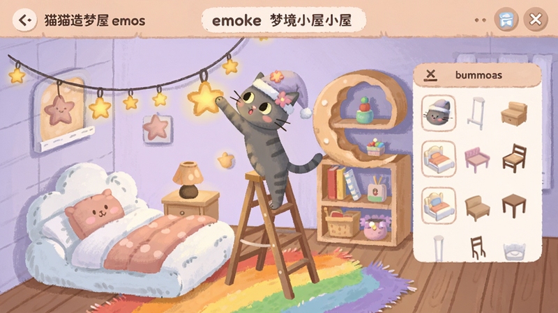 èè�����ݺ�emoke�ξ�С�ݴ���棬����չʾһֻ����˯ñ�Ļ�ɫèèվ�������Ϲ����ǵ��Σ������ڰڷ����ƶ���״�Ĵ��̺��������͵�����ܣ��������Ųʺ�ɫ��̺���Ҳ������żҾ�ѡ����壬����ɫ����޹�²��Ϻ�ů��ɫΪ�����ֻ�汾���ϸ�ڷḻ