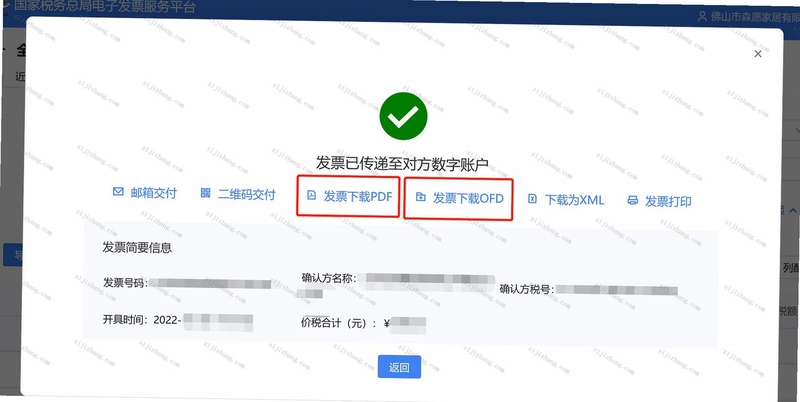 电子发票税务宝 发票下载界面