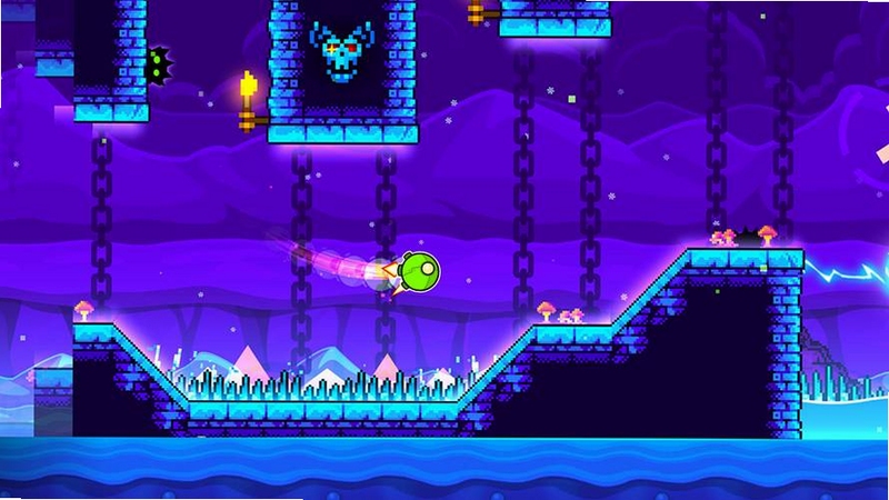 ���γ�̹ٷ�ԭ������������(Geometry Dash Meltdown)�����������ת�ؿ��еľ���˲��