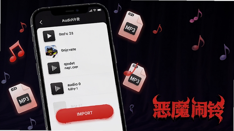 ��ħ�����Զ����������ý��棬�ֻ���Ļ��ʾ��Ƶ�ļ��б��뵼�밴ť����ΧƯ����������mp3�ļ�ͼ�꣬��ħ�������������������ֳ����ڻ���һ�ǣ��������ĿƼ��з��