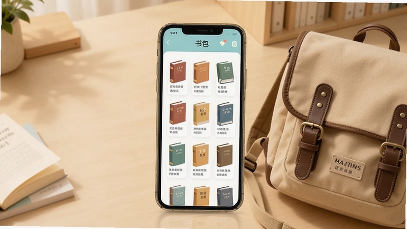 һ����Ϊ������ֻ��Ķ�Ӧ�ý��棬�����������������е��鱾��Ƭ�б�������Ϊ��ů��ǳɫ�����������Ա߷�����ʵ�ķ�����������������¼�࣬�ʺ���������վչʾ