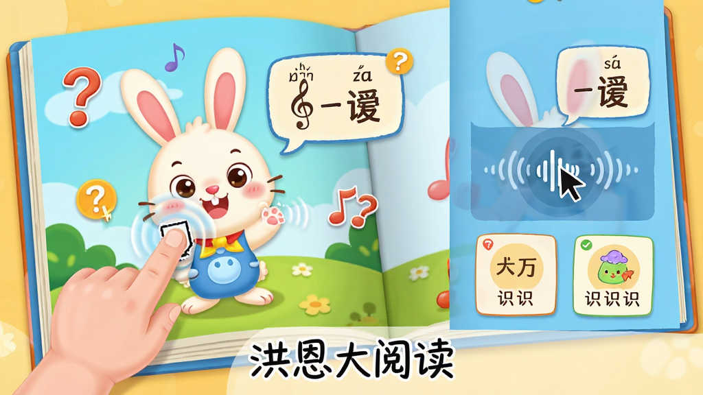 ��������Ϊһ��̯���Ļ����汾����ҳ��һ����ͨС���ӱ����ӵ���ָ����������Ի����ƴ����ע����Χ���������ʺ�ͼ�ꣻ���ֲ������ҷ��������Ϊ�汾���棬�Ҳ�Ϊ��������Ԫ�أ��Ű��ϡ�������Ķ�����������д������ڻ���ײ������Ϊ���쿨ͨ���ɫ�ʱ��Ͷȸߣ�ϸ�ڰ�����ָ���ع�ꡢ����������ʶ�ֿ�Ƭ������ϸ�壬����ɾ��޶���Ԫ��