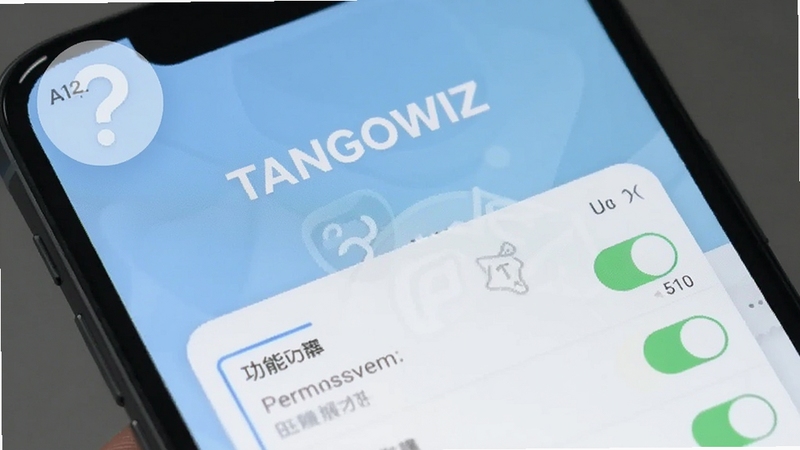 ����Ϊһ���ֻ���Ļ��д����Ļ��ʾ TangoWiz ��Ȩ�޹���ҳ���빦�ܿ����б�������Ϊ��͵�ǳ��ɫ���䣬�������ϽǷ���һ����͸�����ʺ�ͼ�������������ʽ�������������죬ͻ���������� TangoWiz ���û����ɵ��������