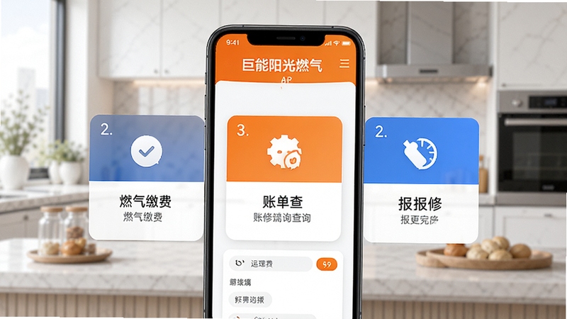 ��������ȼ��APP�ٷ�������չʾ���ֻ���Ļ�г���ȼ���ɷѡ��˵���ѯ�����޷��������ܿ�Ƭ��������ó�����ɫ������Ϊ�ִ����������黯����������ɾ��������ʺ�Ӧ���̵�����ͼ���