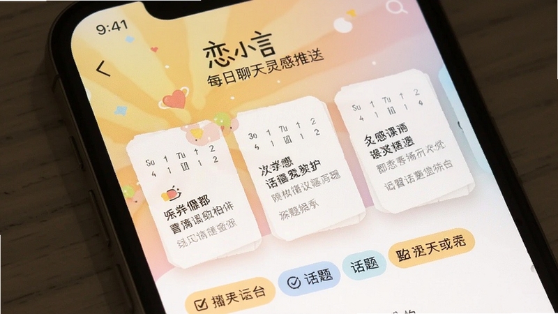 ��С��ÿ�������������ҳ�棬�ֻ�������ʾ����ʽ��п�Ƭ�뻰���ǩ������Ϊ�峿����ɫ������ͽ��䣬����λ�ڻ�������ƫ�ϣ������Χ��������