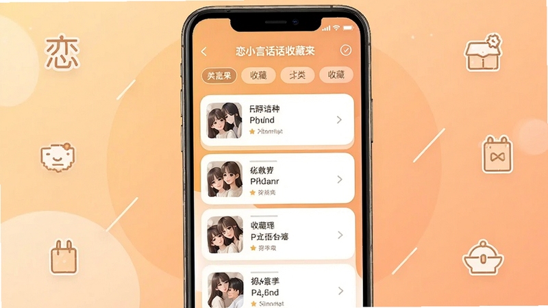 ��С�Ի����ղؼн��棬�ֻ���Ļչʾ�����ǩ���ղ��б�������Ԫ���Կ�Ƭ��ʽ���֣�����Ϊů��ɫ��ͽ��䣬������У����ܵ�׺��Լͼ��װ��