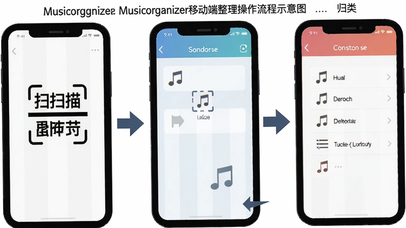 musicorganizer�ƶ���������������ʾ��ͼ���ֻ���Ļ�ֲ�չʾɨ�衢��ѡ�������������棬���Լ�ͷ����������ƽ��