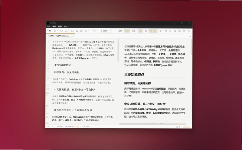 SoloMD 功能对比