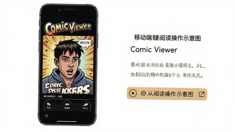 Comic Viewer 移动端阅读操作示意图