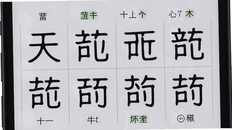 借问八字排盘应用内四柱排盘结果页面特写,手机屏幕显示天干地支四列排布,每柱上下两字清晰可辨,旁边配有十神标注小字,背景为浅灰色渐变,画面干净整洁,突出排盘表格的专业感