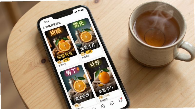 ���ٶ̾����������棬�ֻ���Ļ��ʾ��������̾���濨Ƭ�������У���Ƭ������ı�ǩ�ͼ�����ʾ������Ϊǳɫľ�����棬�Ա߷���һ���Ȳ裬Ӫ��Ӽ�׷������ɷ�Χ