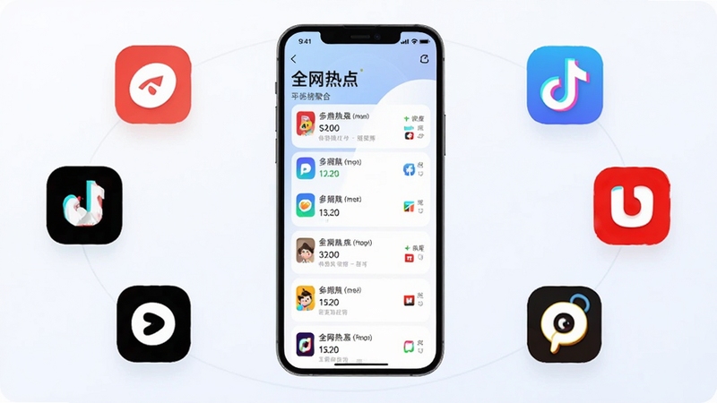 һ����Ϊȫ���ȵ���ֻ�Ӧ�ý��棬��Ļ����չʾ��ƽ̨�Ȱ�ۺ��б���ÿ���񵥴����ȶ���ֵ����Դ��ʶ������Ϊ����ǳɫ���䣬�ֻ������ڻ������룬���ܻ����Ŵ�����ͬƽ̨�ĳ���ͼ�꣬��������ˬ�ִ����ʺ�Ӧ���̵�չʾͼ